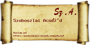 Szoboszlai Acsád névjegykártya